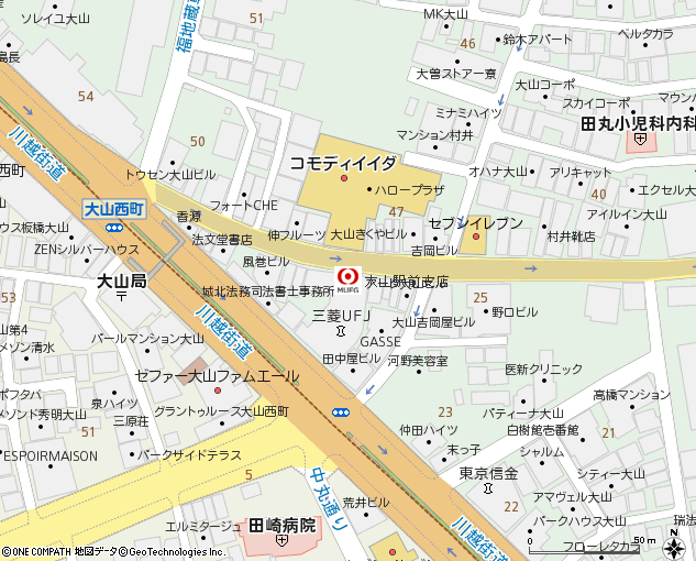 大山駅前支店付近の地図